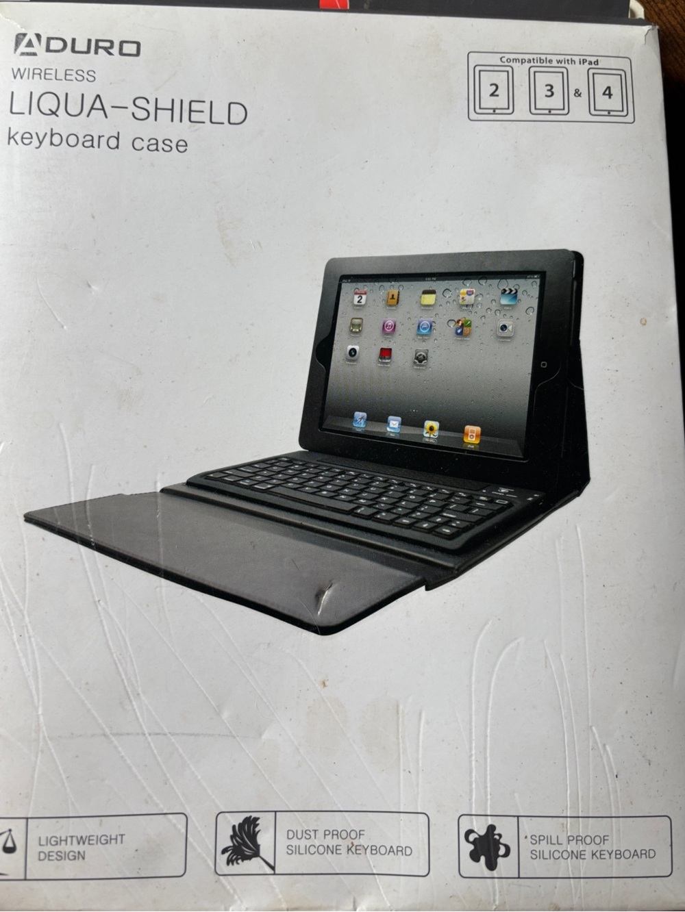 Aduro Liqua-Shield Wireless Keyboard Case for iPad - Black